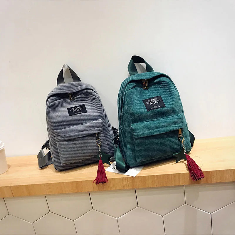 Fashion Corduroy 20 to 35 Litre Backpack for Women