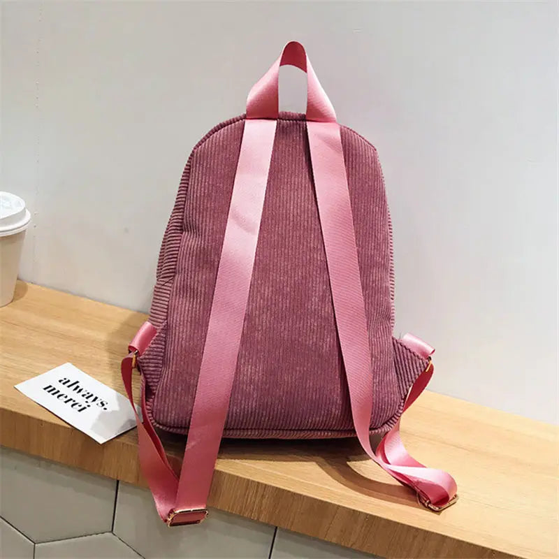 Fashion Corduroy 20 to 35 Litre Backpack for Women