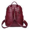 Large Capacity Leather School Bag and Travel Backpack