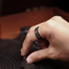 Men's 8mm Stainless Steel Ring Band CZ Black Wedding Promise
