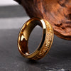 Men Women Tungsten Gold Sand Frosted Inlay Promise Ring Couples Wedding Bands Set