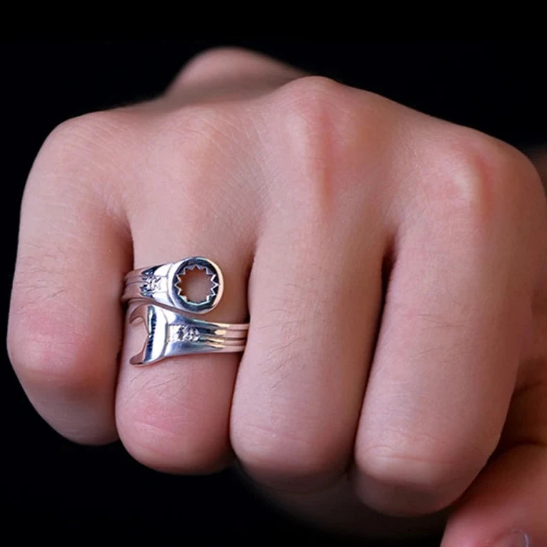 925 Sterling Silver Wrench Ring Unisex and Adjustable Size 925 Sterling Silver Wrench Ring Unisex and Adjustable Size