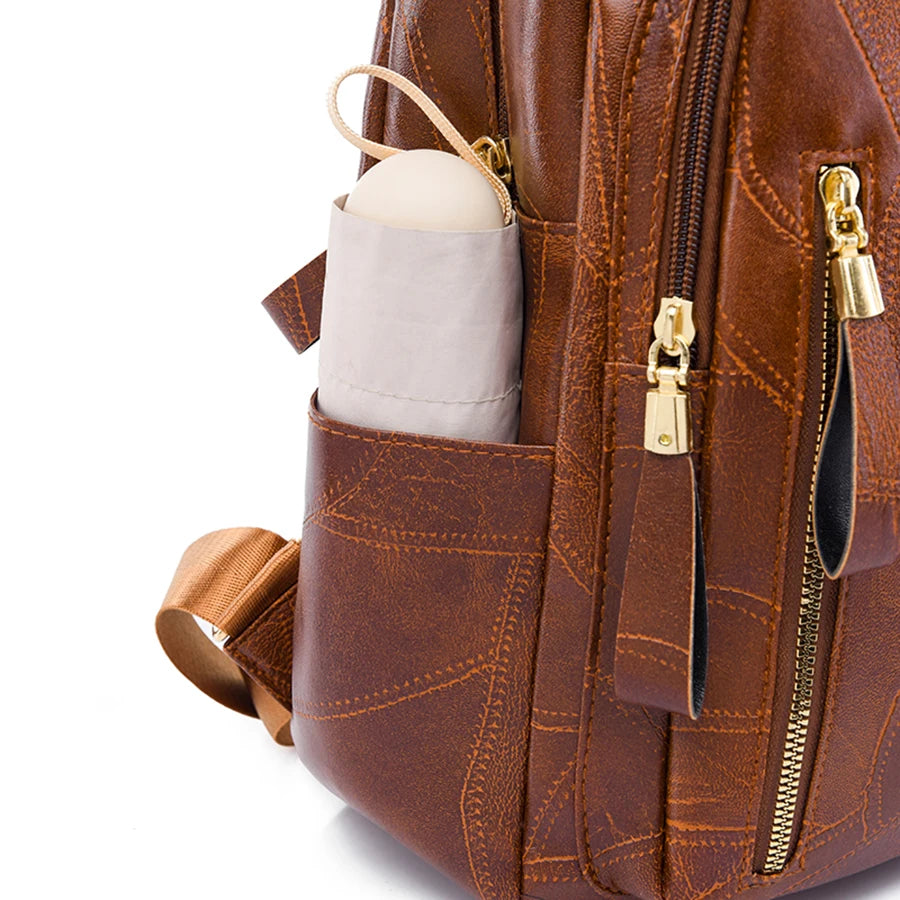 Luxury Multifunction PU Leather Embossed Bag and Backpack