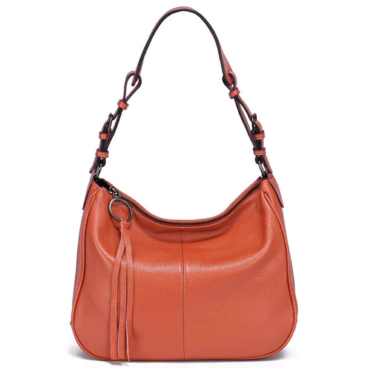 Large Capacity Retro Casual Top-Handle Genuine Leather Messenger Bag, Tote Bag and Handbag