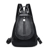 Large Capacity Waterproof Lightweight Chain and Tassel Preppy Style PU Leather Travel Backpack