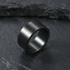 10MM Men's Titanium Ring Wedding Band Black Plated Pipe Cut Brushed Top-Rings-Innovato Design-7-Innovato Design