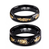 His and Her 6mm/8mm Black and Gold Foil Inlay Tungsten Couple Wedding Rings Set