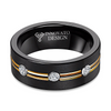 Men's Black 8mm Tungsten Carbide Ring Cubic Zirconia Wedding Engagement Promise Band