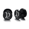 10mm Stainless Steel Stud Hoop Initials 26 Letter Stud Barbell Earrings for Men Women-Earrings-Innovato Design-V-Innovato Design