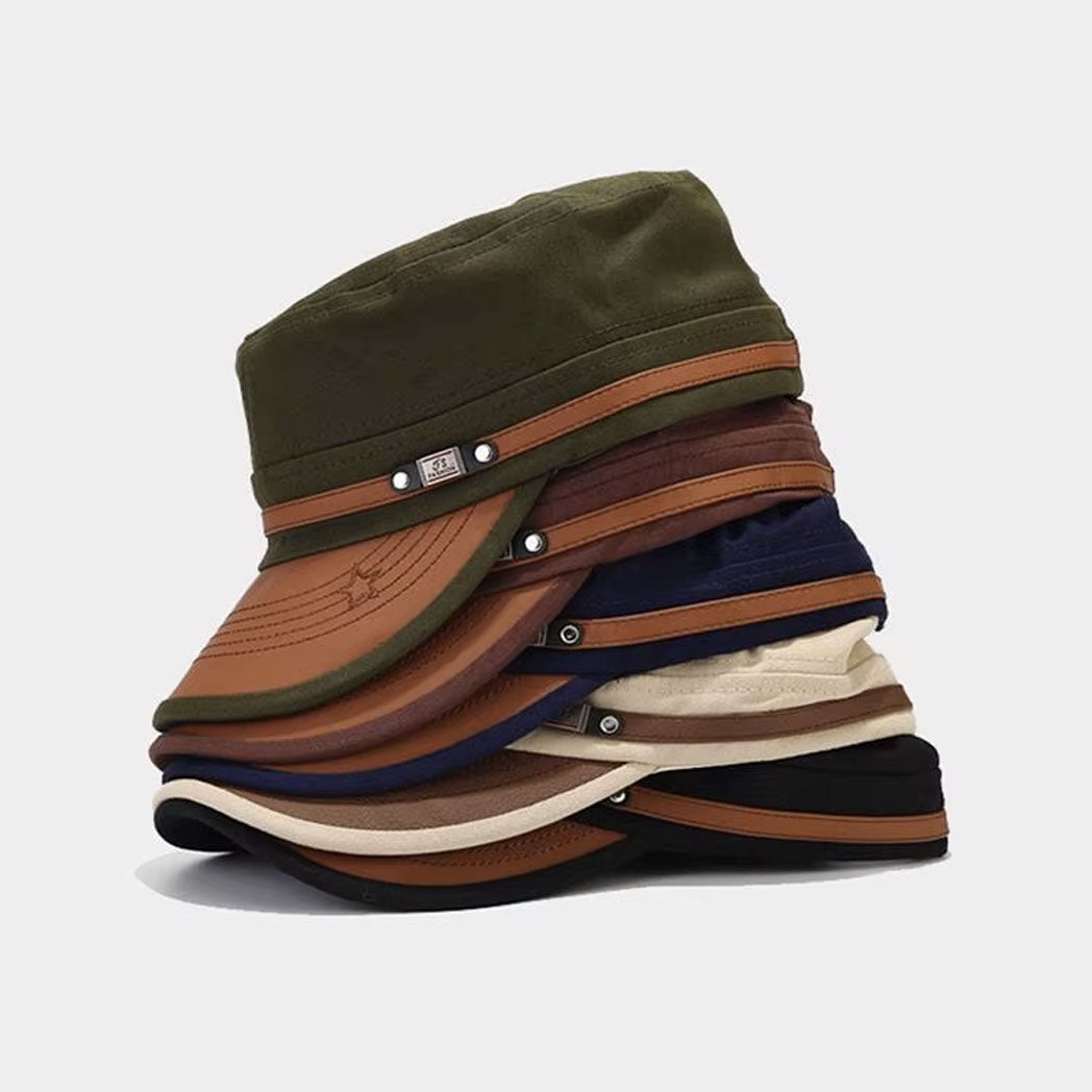 Buckled Cotton Flat Top Snapback Army Military Hat