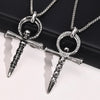 Gothic Silver Skull Cross Pendant Stainless Steel Necklace