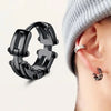 Men's Stainless Steel Stud Hoop Huggie Steampunk Chain Earrings Black