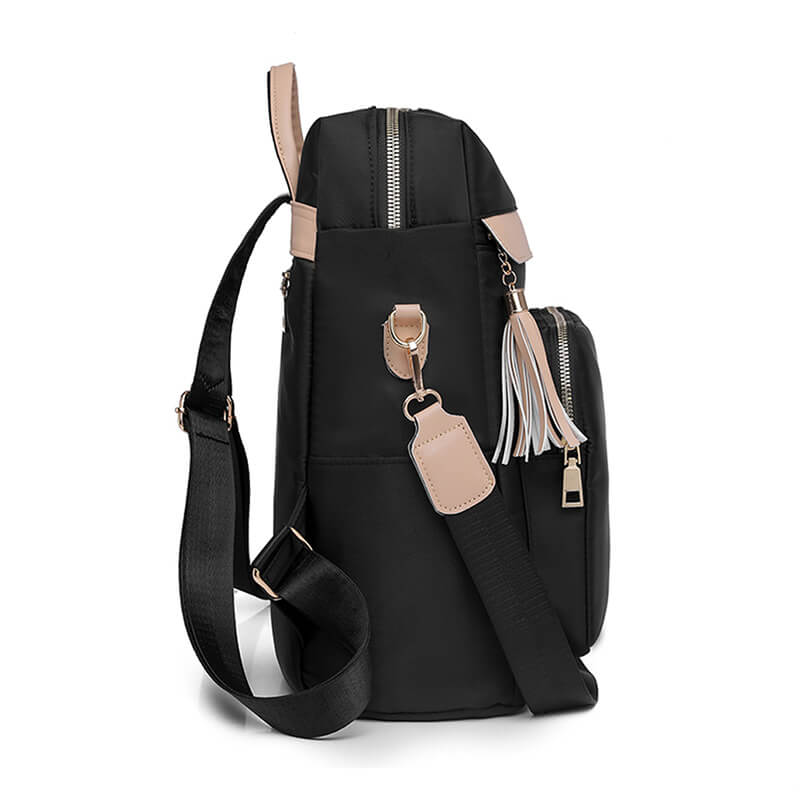 Leather Shoulder Bag, School Bag and Travel Backpack-Backpacks-Innovato Design-Beige-Innovato Design