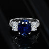 925 Sterling Silver 5CT Sapphire Diamond Gemstone Wedding Engagement Ring-Rings-Innovato Design-5-Innovato Design