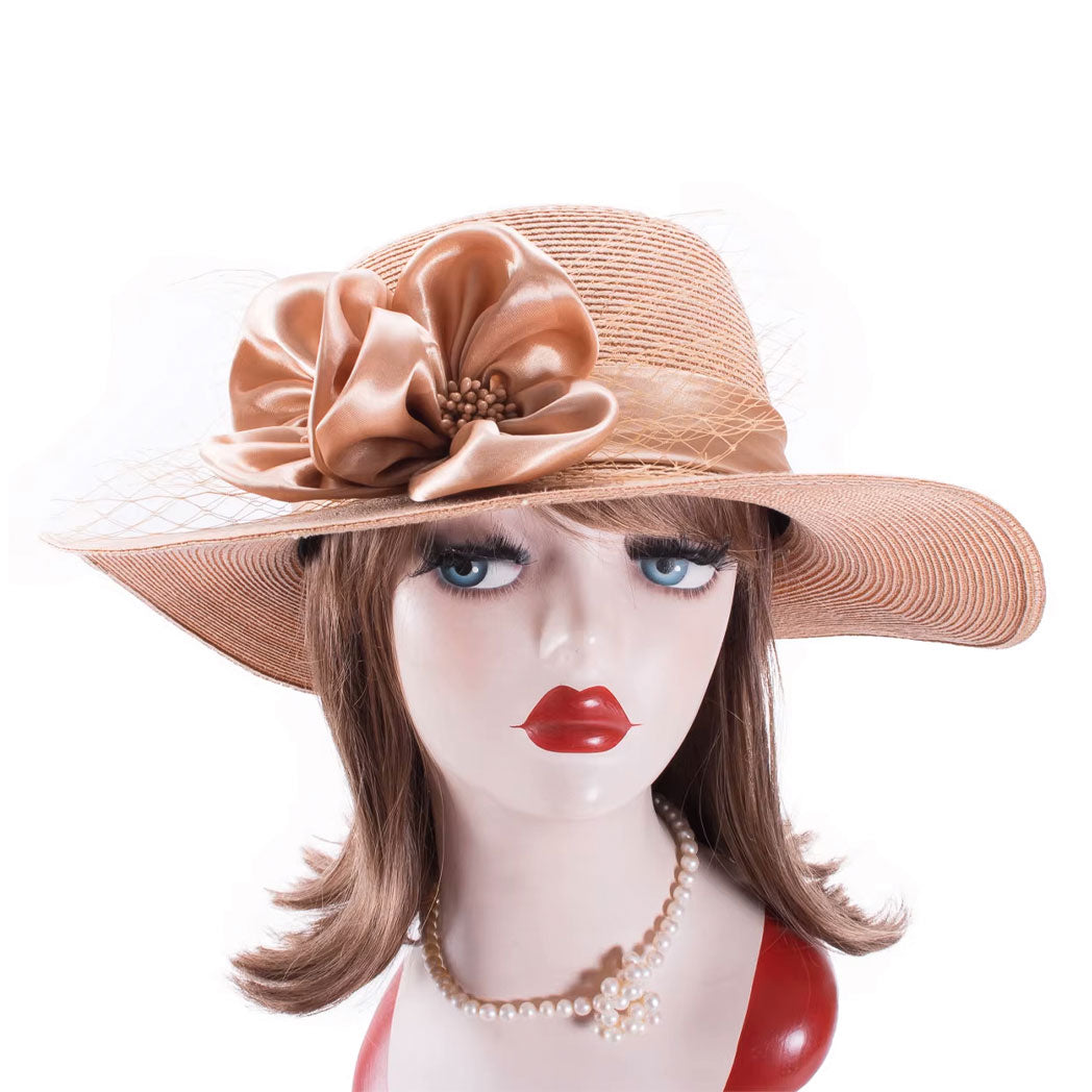 Floppy Wide Brim Linen Sun Hat with Bow