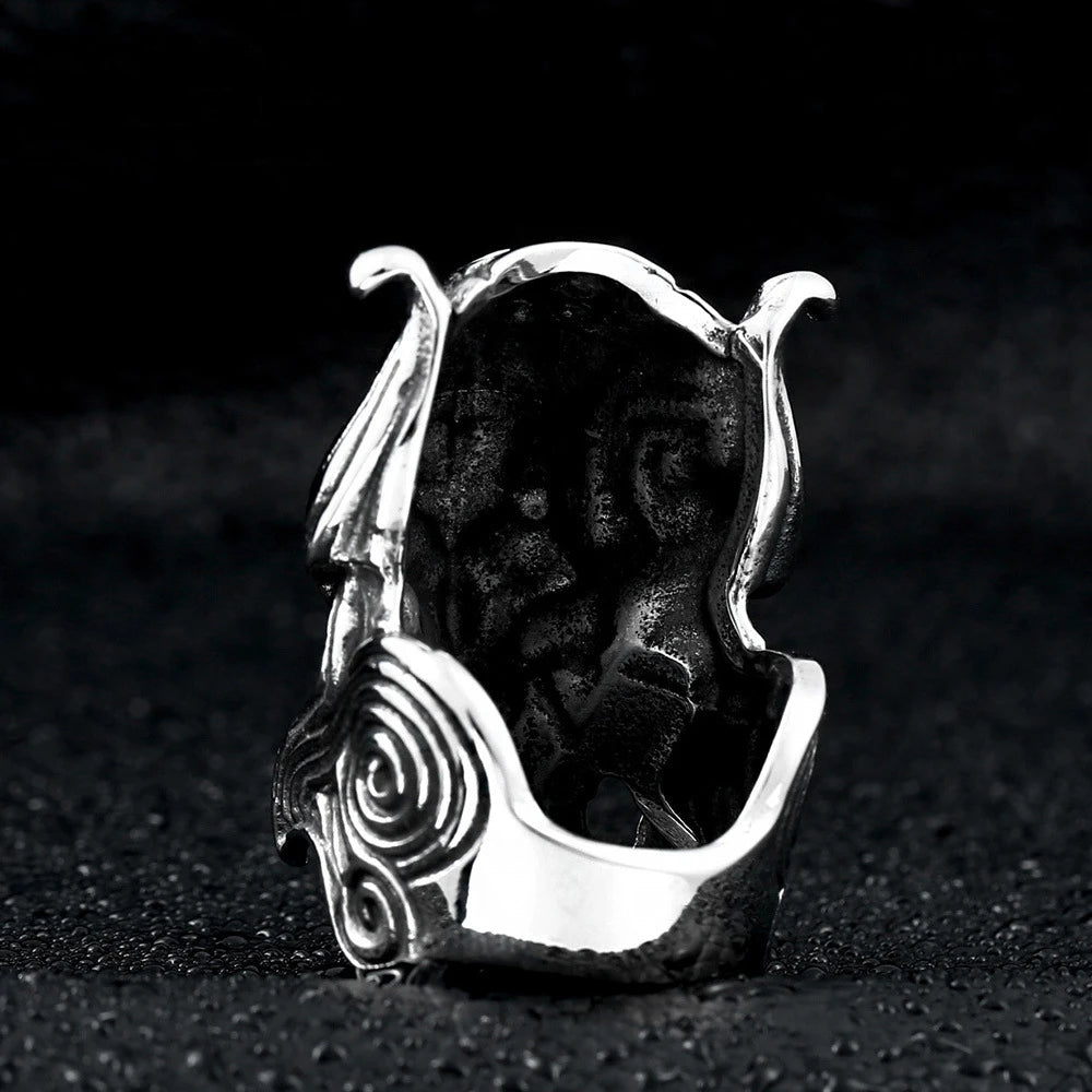 Large Biker Men Gothic Casted Skull Stainless Steel Ring