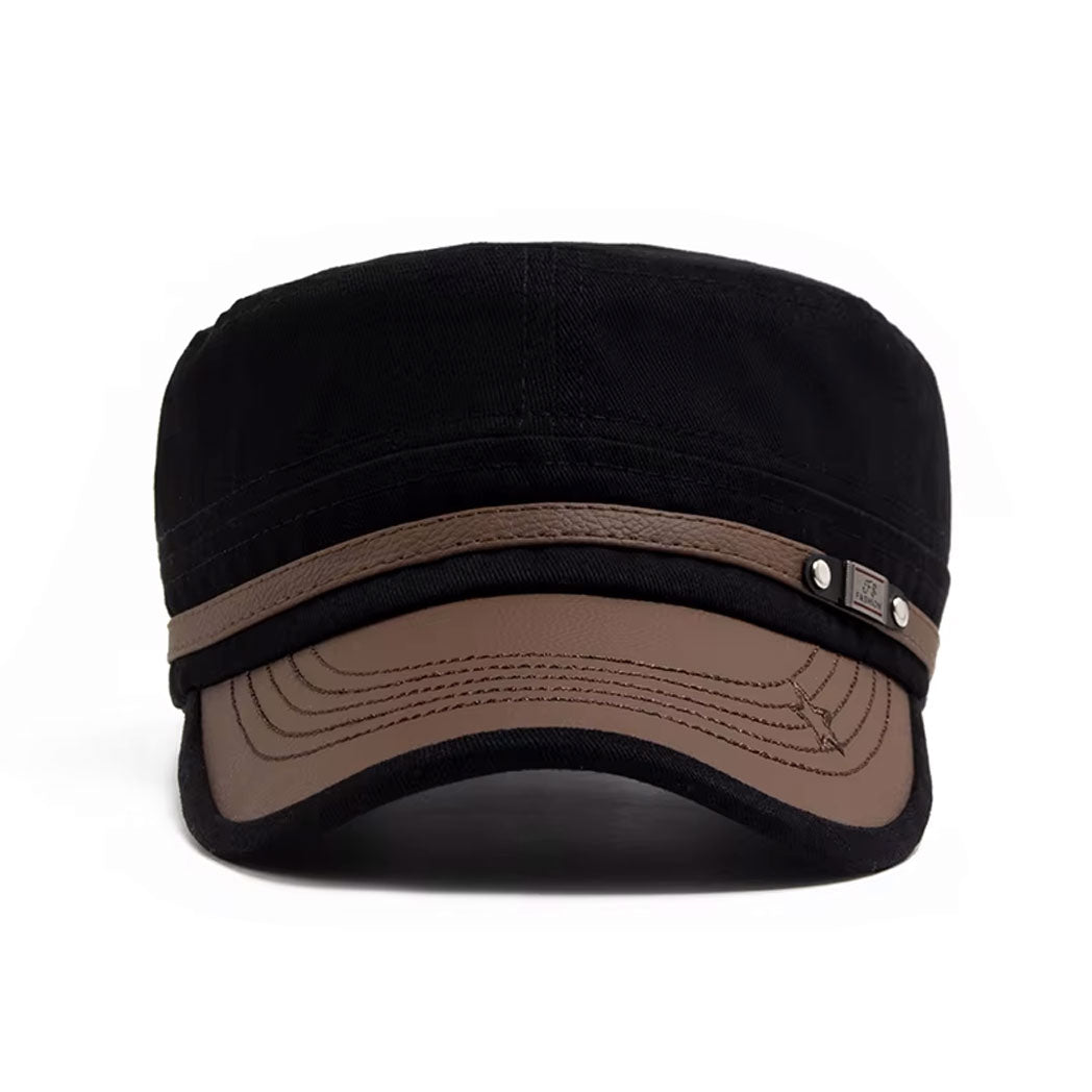 Buckled Cotton Flat Top Snapback Army Military Hat