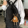 Corduroy Multi-Function Travel 20 Litre School Backpack for Women Teenage Girls-corduroy backpacks-Innovato Design-Brown-Innovato Design