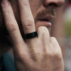 8MM Men's Black Titanium Ring Wedding Band Engraved I Love You-Rings-Innovato Design-7-Innovato Design