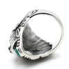 Men's Stainless Steel Vintage Tribal Leader Native American Indian Chief Head Ring with Feather Turquoise-Rings-Innovato Design-7-Innovato Design