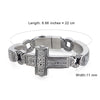 Men Stainless Steel Bracelet Heavy Cross Bangle Silver