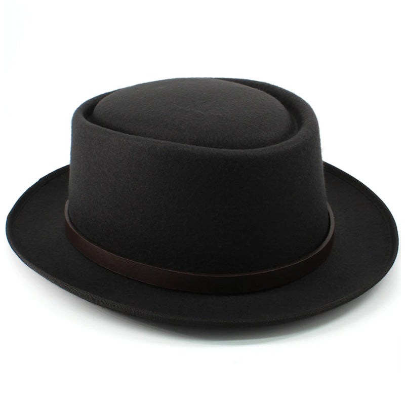 Vintage Wide Brim Fedora Trilby Hat with Black Hatband-Hats-Innovato Design-Black-Innovato Design