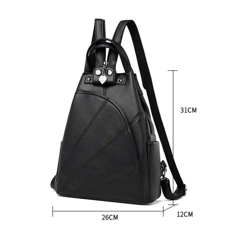 Leather School Bag and Anti-Theft Backpack-Backpacks-Innovato Design-Blue-Innovato Design