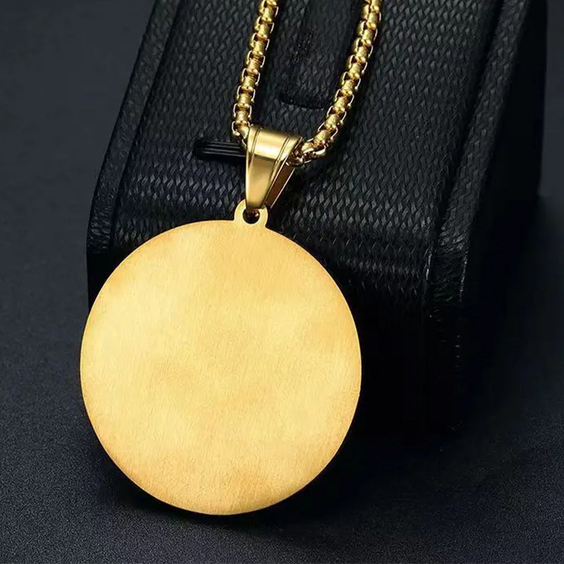 Lion Necklace Circle with Chain-Necklaces-Innovato Design-Silver-Innovato Design