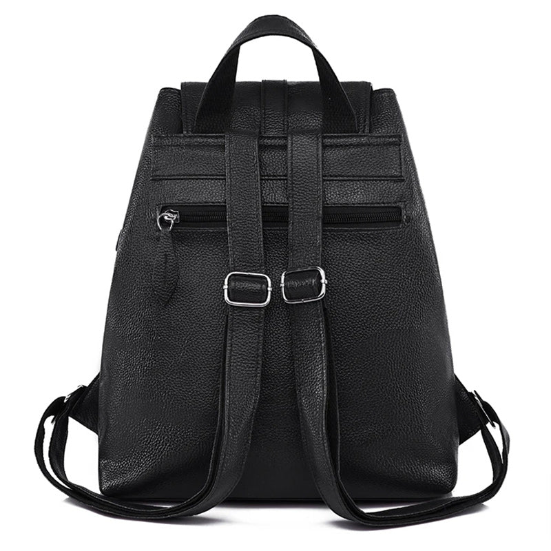 Large Capacity Vintage Leather School Bag, Shoulder Bag and Travel Backpack-Backpacks-Innovato Design-Orange-Innovato Design