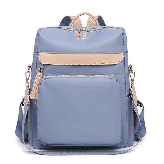 Leather Shoulder Bag, School Bag and Travel Backpack-Backpacks-Innovato Design-Blue-Innovato Design