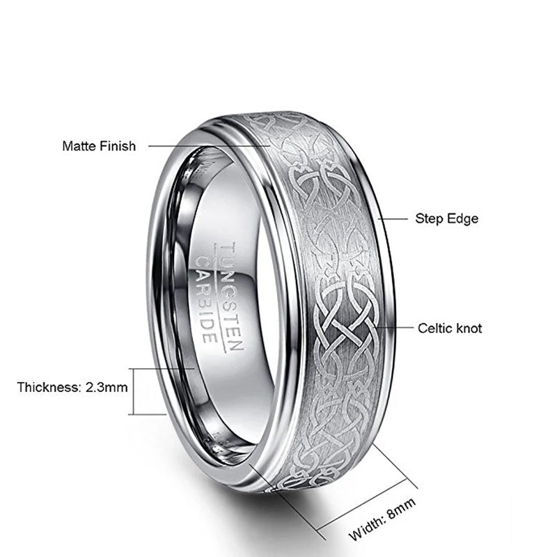 His & Her Tungsten Carbide and 925 Sterling Silver Cubic Zirconia Couple Rings Set-Rings-Innovato Design-7-5-Innovato Design