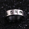 Tibetan Buddhist Six True Syllable Mantra Spinner Buddhism Religious Ring-Rings-Innovato Design-7-Innovato Design