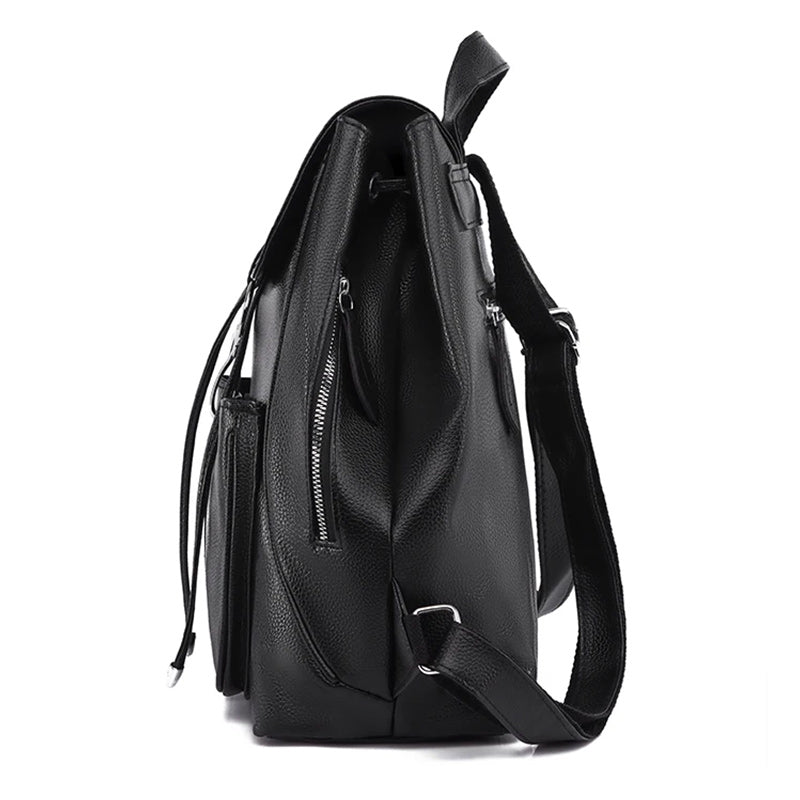 Large Capacity Vintage Leather School Bag, Shoulder Bag and Travel Backpack-Backpacks-Innovato Design-Orange-Innovato Design