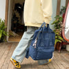 Vintage Blue Denim with Drawstring Backpack for Girls-Denim Backpacks-Innovato Design-Light Blue-Innovato Design