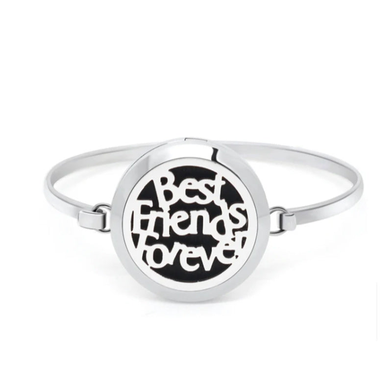 Essential Oil Diffuser Bracelet Women Men Openable 30mm Round Locket Bangle Stainless Steel-Bracelets-Innovato Design-BBF-Innovato Design
