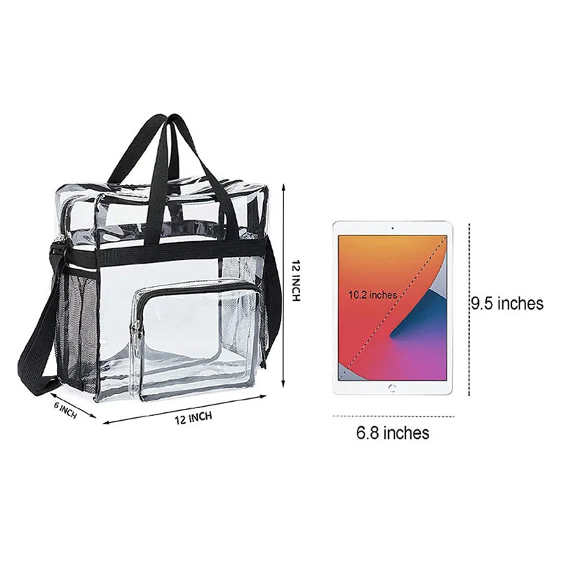 Large Transparent PVC Casual Travel Shoulder Handbag Luggage Portable Bag-clear backpack-Innovato Design-Gray-Innovato Design