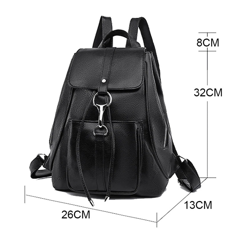 Large Capacity Vintage Leather School Bag, Shoulder Bag and Travel Backpack-Backpacks-Innovato Design-Orange-Innovato Design