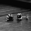 Men Cubic Zirconia Stainless Steel Gothic Dragon Claw Stud Earrings, Black Silver