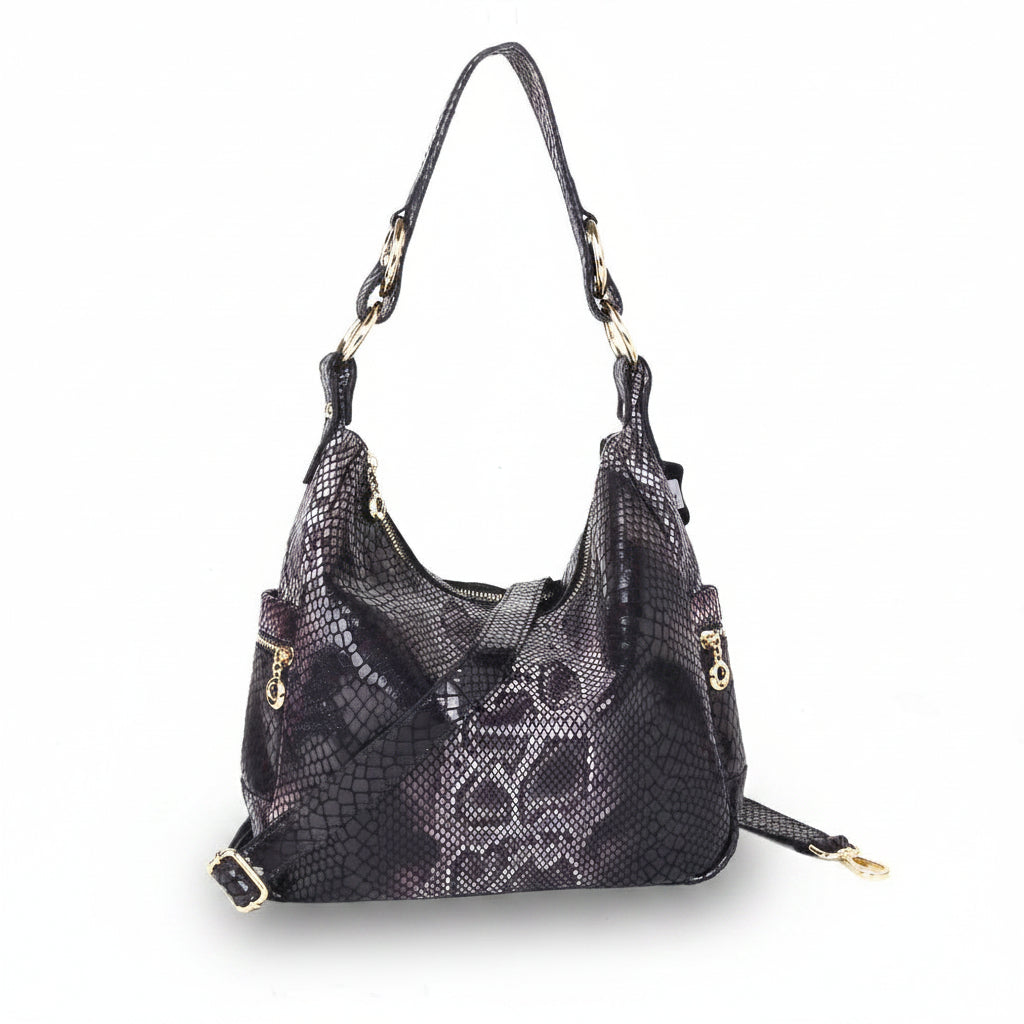 Hollow-Out Floral Print Tassel Shoulder Bag, Tote Bag and Handbag