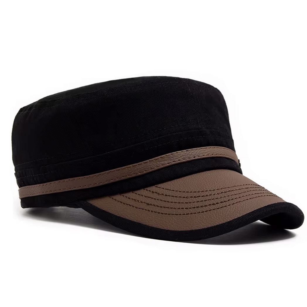 Buckled Cotton Flat Top Snapback Army Military Hat