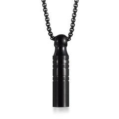 Stainless Steel Vintage Bullet Pendant with Urn Keepsake Necklace