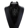 Black Rhinestone Crystal Chain Statement Choker Collar Pendant Necklace-Necklaces-Innovato Design-Innovato Design