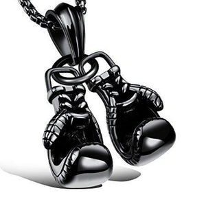 Men Punk Stainless Steel Boxing Gloves Chain Pendant Necklace-Necklaces-Innovato Design-Black-Innovato Design
