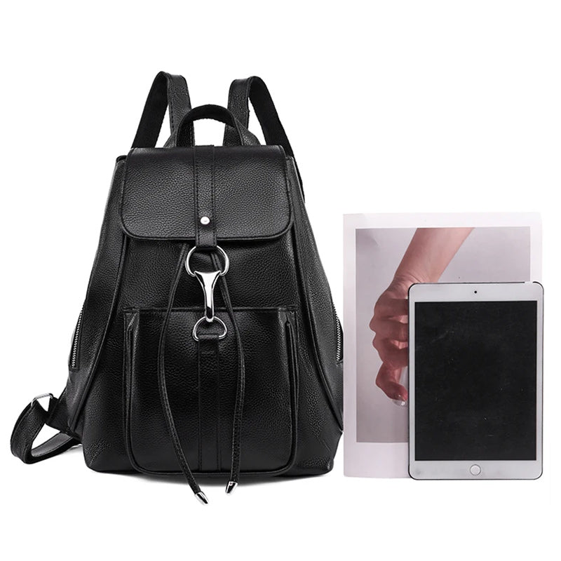 Large Capacity Vintage Leather School Bag, Shoulder Bag and Travel Backpack-Backpacks-Innovato Design-Orange-Innovato Design