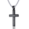 Stainless Steel Cross Necklace for Men Women Bible Verse Pendant Necklace-Necklaces-Innovato Design-Black-Innovato Design