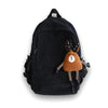 Corduroy Multi-Function Travel 20 Litre School Backpack for Women Teenage Girls-corduroy backpacks-Innovato Design-Black-Innovato Design