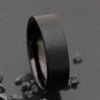 His & Her's 8MM/6MM Flat Black Matte Finish Tungsten Carbide Wedding Band Ring Set-Rings-Innovato Design-6-5-Innovato Design