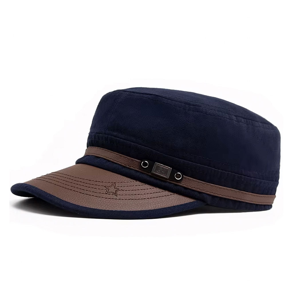 Buckled Cotton Flat Top Snapback Army Military Hat