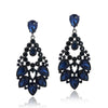 Cubic Zirconia Crystal Vintage Style Teardrop Dangle Chandelier Earrings-Earrings-Innovato Design-Blue-Innovato Design