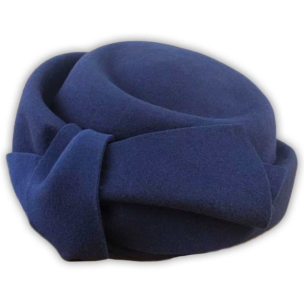 Teardrop Wool Felt Pillbox Fascinator Hat with Bow